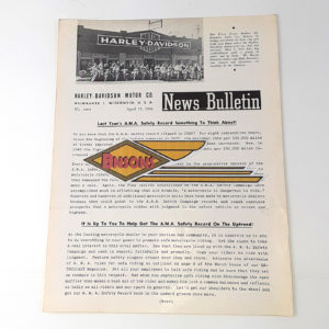 ORIGINAL HARLEY DEALER 1946 NEWS BULLETIN #1004 – KNUCKLEHEAD