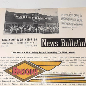 ORIGINAL HARLEY DEALER 1946 NEWS BULLETIN #1004 – KNUCKLEHEAD