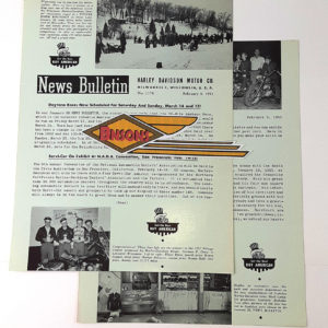 ORIGINAL HARLEY DEALER 1953 NEWS BULLETIN #1178 – KNUCKLEHEAD