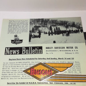 ORIGINAL HARLEY DEALER 1953 NEWS BULLETIN #1178 – KNUCKLEHEAD