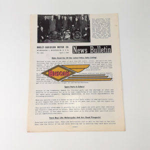 ORIGINAL HARLEY DEALER 1946 NEWS BULLETIN #1003 – KNUCKLEHEAD