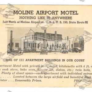 Vintage Postcard – 1949 Moline Airport Motel, Moline, Ill.