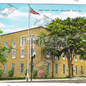 Vintage Postcard – 1940’s New Post Office, Ashland, Wis.