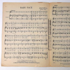 Vintage Original 1926 “BABY FACE” Music Sheets