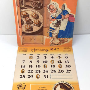 Vintage 1940 Omar Bakery Advertising and Recipes Wall Calendar