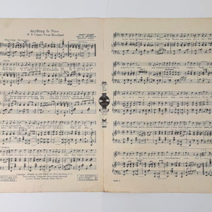 Vintage Original 1919 “ANYTHING IS NICE ” Music Sheets