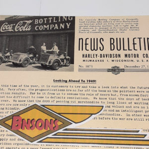 ORIGINAL HARLEY DEALER 1948 NEWS BULLETIN #1073 – KNUCKLEHEAD