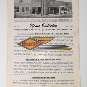 ORIGINAL HARLEY DEALER 1946 NEWS BULLETIN #1005 – KNUCKLEHEAD