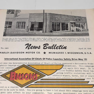 ORIGINAL HARLEY DEALER 1946 NEWS BULLETIN #1005 – KNUCKLEHEAD