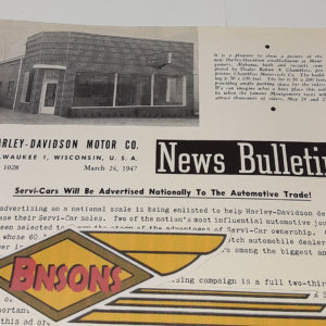 ORIGINAL HARLEY DEALER 1947 NEWS BULLETIN #1028 – KNUCKLEHEAD