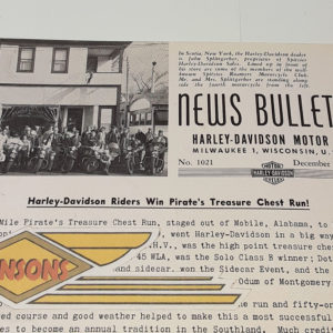 ORIGINAL HARLEY DEALER 1946 NEWS BULLETIN #1021 – KNUCKLEHEAD