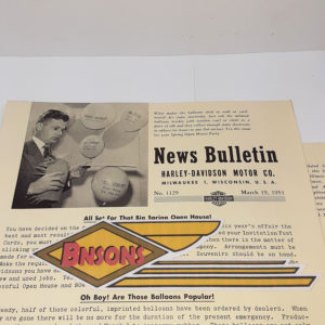 ORIGINAL HARLEY DEALER 1951 NEWS BULLETIN #1129- PANHEAD, KNUCKLEHEAD