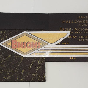 ORIGINAL HARLEY 1938 EAGLE M/C (HALLOWEEN PARTY) TICKET- KNUCKLEHEAD