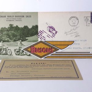 ORIGINAL HARLEY 1952 K-MODEL, HUMMER DEALER ENVELOPE – KNUCKLEHEAD