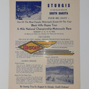 ORIGINAL HARLEY 1955 STURGIS RALLY AND GYPSY TOUR PROGRAM – KNUCKLEHEAD