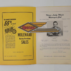 ORIGINAL HARLEY 1954 “ILLIANA LUCKY WHEELS M/C” DANCE PROGRAM – PANHEAD