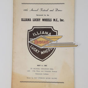 ORIGINAL HARLEY 1963 “ILLIANA LUCKY WHEELS M/C” DANCE PROGRAM-KNUCKLEHEAD