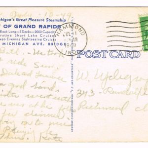 Vintage Postcard – 1949 S.S. City of Grand Rapids, Grand Rapids, Mich.