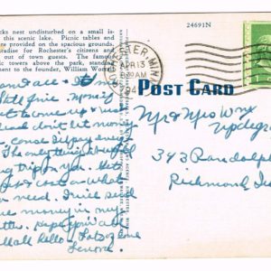 Vintage Postcard – 1949 Silver Lake, Rochester, Minn.