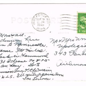 Vintage Postcard – 1948 VFW Home, Independence, Iowa.