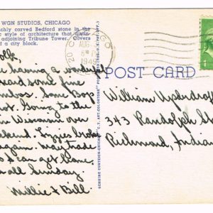 Vintage Postcard – 1949 WGN Studios, Chicago, Ill.