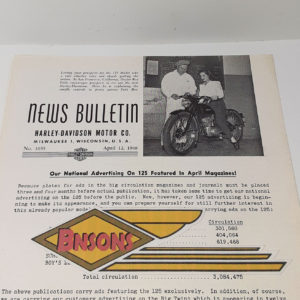 ORIGINAL HARLEY DEALER 1948 NEWS BULLETIN #1055 – PANHEAD, KNUCKLEHEAD