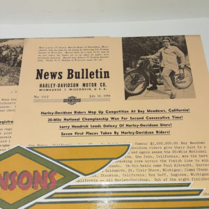 ORIGINAL HARLEY DEALER 1950 NEWS BULLETIN #1112 – PANHEAD, KNUCKLEHEAD