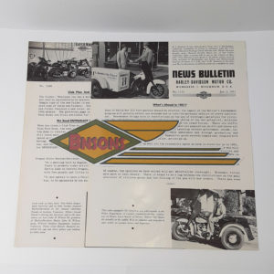 ORIGINAL HARLEY DEALER 1951 NEWS BULLETIN #1124 – PANHEAD, KNUCKLEHEAD