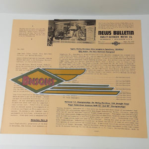 ORIGINAL HARLEY DEALER 1950 NEWS BULLETIN #1117 – PANHEAD, KNUCKLEHEAD