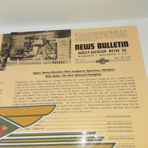 ORIGINAL HARLEY DEALER 1950 NEWS BULLETIN #1117 – PANHEAD, KNUCKLEHEAD