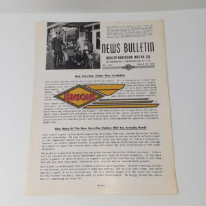 ORIGINAL HARLEY DEALER 1948 NEWS BULLETIN #1054 – PANHEAD, KNUCKLEHEAD