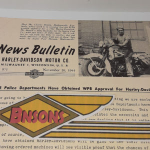 ORIGINAL HARLEY DEALER 1944 NEWS BULLETIN #971 – KNUCKLEHEAD