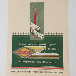 ORIGINAL HARLEY 1940’s FACTORY TO DEALER CHRISTMAS GREETINGS – KNUCKLEHEAD