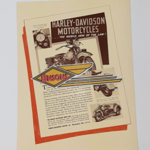 ORIG HARLEY 1938 “POLICE FLYER” (MOBILE ARM OF THE LAW) – UL, KNUCKLEHEAD