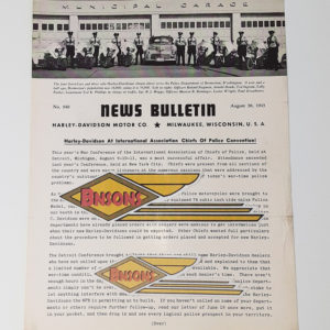 ORIGINAL HARLEY DEALER 1943 NEWS BULLETIN #940 – KNUCKLEHEAD