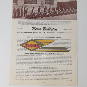 ORIGINAL HARLEY DEALER 1949 NEWS BULLETIN #1089 – KNUCKLEHEAD