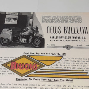 ORIGINAL HARLEY DEALER 1948 NEWS BULLETIN #1052 – PANHEAD, KNUCKLEHEAD