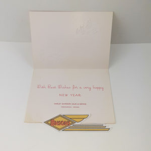 ORIGINAL HARLEY (1960’s INDIANAPOLIS H-D) CHRISTMAS CARD-PANHEAD, KNUCKLEHEAD