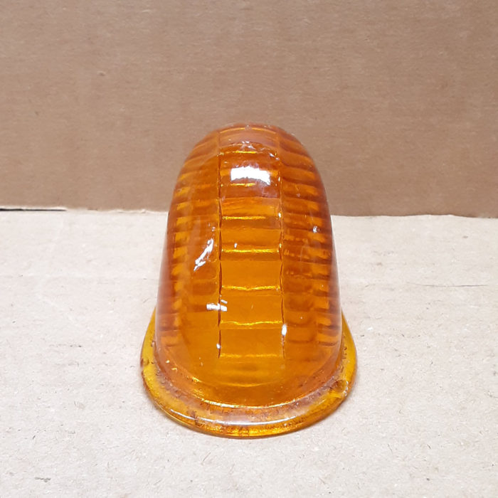 VINTAGE AMBER AUTO LAMP TRUCK LIGHT FENDER MARKER REPLACEMENT GLASS LENSE# 9411 - Image 3