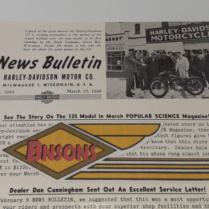 ORIGINAL HARLEY DEALER 1948 NEWS BULLETIN #1053 – PANHEAD, KNUCKLEHEAD