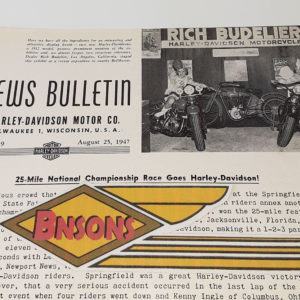 ORIGINAL HARLEY DEALER 1947 NEWS BULLETIN #1039 – KNUCKLEHEAD