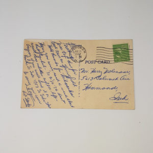 Original Authentic 1947 Post Card to Harry Molenaar Hammond Harley-Davidson