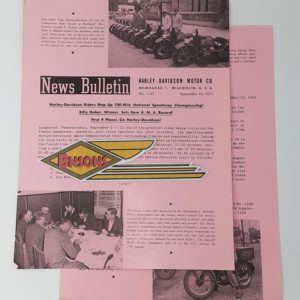 ORIGINAL HARLEY DEALER 1951 NEWS BULLETIN #1142 – PANHEAD, KNUCKLEHEAD