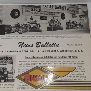 ORIGINAL HARLEY DEALER 1949 NEWS BULLETIN #1094 – PANHEAD, KNUCKLEHEAD