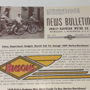 ORIGINAL HARLEY DEALER 1948 NEWS BULLETIN #1072 – PANHEAD, KNUCKLEHEAD