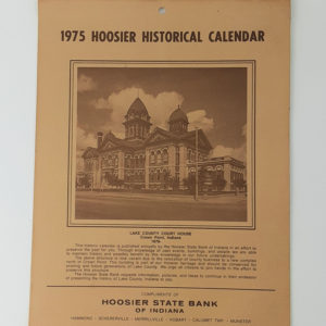 Vintage 1975 Hoosier Historical Calendar