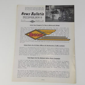 ORIGINAL HARLEY DEALER 1946 NEWS BULLETIN #1014 – KNUCKLEHEAD