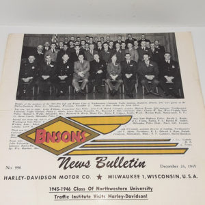 ORIGINAL HARLEY DEALER 1945 NEWS BULLETIN #996 – KNUCKLEHEAD