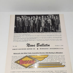 ORIGINAL HARLEY DEALER 1944 NEWS BULLETIN #968 – KNUCKLEHEAD