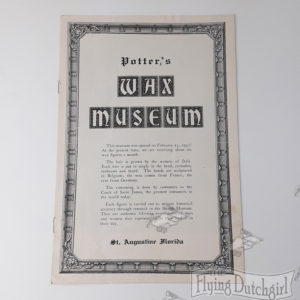 Vintage 1950’s  POTTER’S Wax Museum Brochure